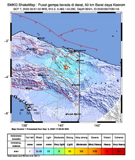 Gempa M5,2 Dirasakan Lemah Warga Keerom