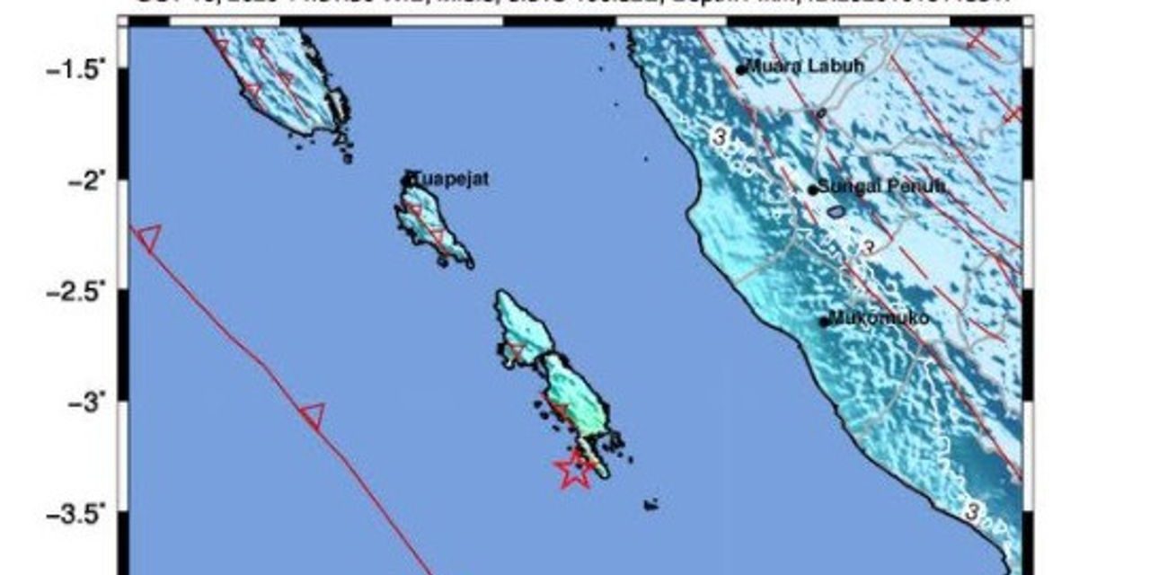 Warga Kepulauan Mentawai Rasakan Guncangan Kuat Gempa M5,8