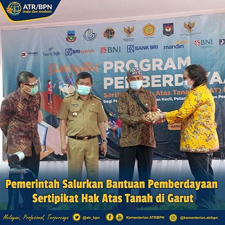 Pemerintah Salurkan Bantuan Pemberdayaan Sertipikat Hak Atas Tanah di Garut