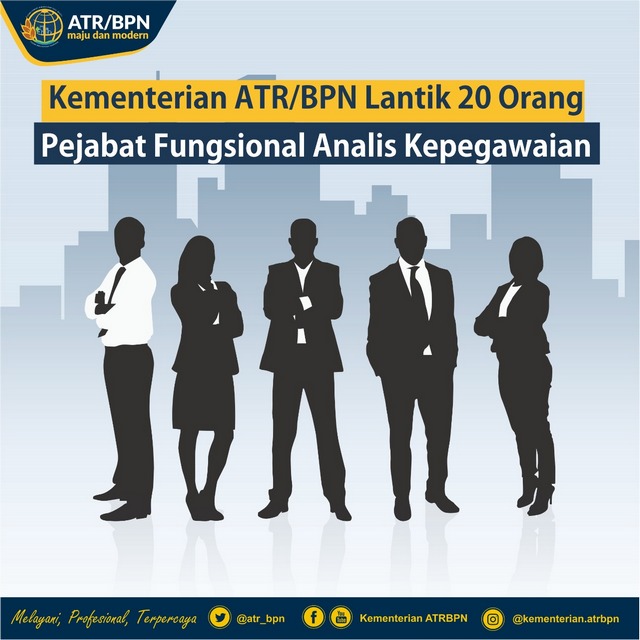 Kementerian ATR/BPN Lantik 20 Orang Pejabat Fungsional Analis Kepegawaian