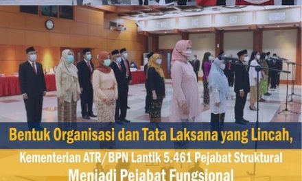 Bentuk Organisasi dan Tata Laksana yang Lincah, Kementerian ATR/BPN Lantik 5.461 Pejabat Struktural Menjadi Pejabat Fungsional