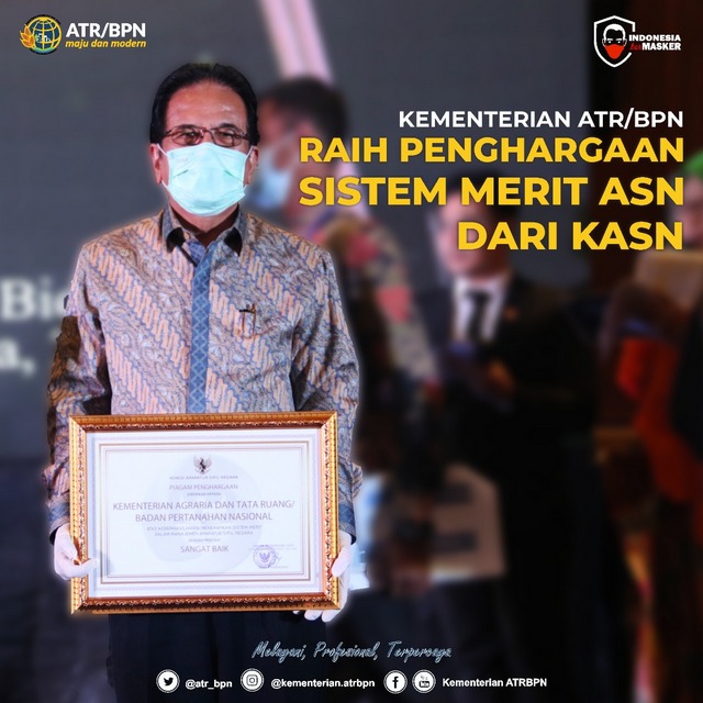 Kementerian ATR/BPN Raih Penghargaan Sistem Merit ASN dari KASN