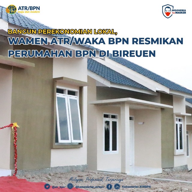 Bangun Perekonomian Lokal, Wamen ATR/Waka BPN Resmikan Perumahan BPN di Bireuen