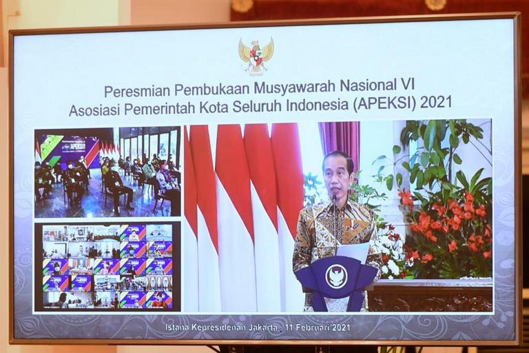 Presiden Jokowi Buka Munas VI Apeksi secara Virtual di Istana Negara