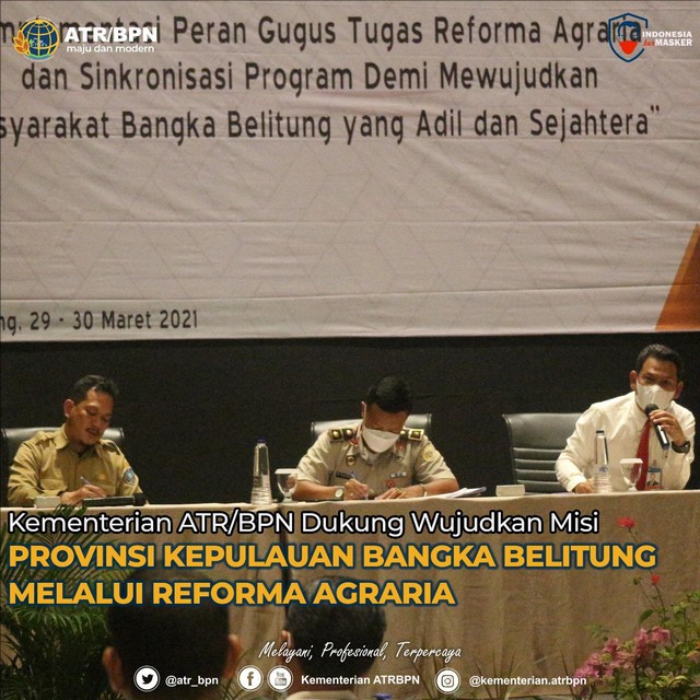 Kementerian ATR/BPN Dukung Wujudkan Misi Provinsi Kepulauan Bangka Belitung Melalui Reforma Agraria