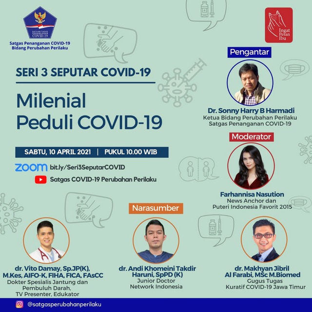 Undangan Seri 3 Seputar COVID-19: Milenial Peduli COVID-19