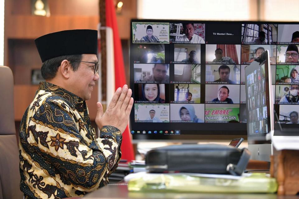 Halal Bihalal Virtual, Gus Menteri Janji Segera Tingkatkan Kesejahteraan Pendamping Desa