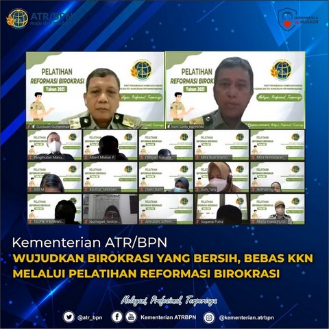 Kementerian ATR/BPN Wujudkan Birokrasi yang Bersih, Bebas KKN Melalui Pelatihan Reformasi Birokrasi