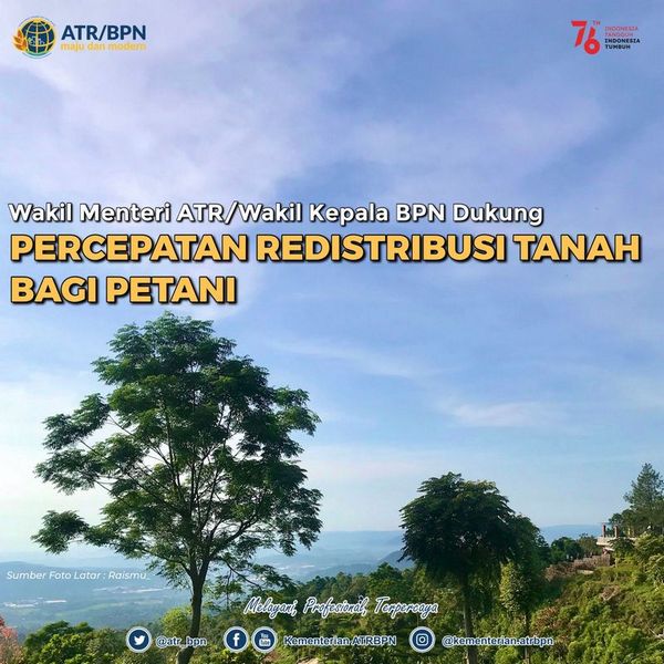 Wakil Menteri ATR/Wakil Kepala BPN Dukung Percepatan Redistribusi Tanah Bagi Petani