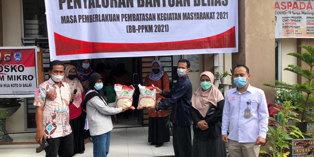 Pemko Payakumbuh Bersama Bulog dan PT. POS Salurkan Bantuan Beras-PPKM