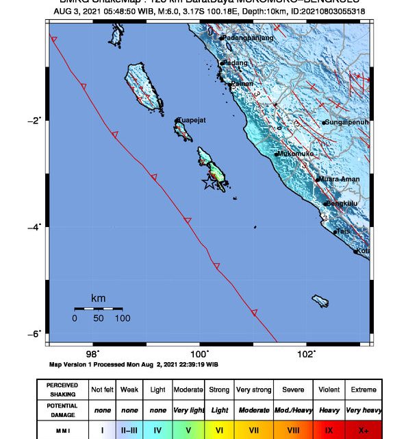 Warga Kabupaten Mukomuko dan Kepulauan Mentawai Rasakan Guncangan Kuat Dua Kali Gempa