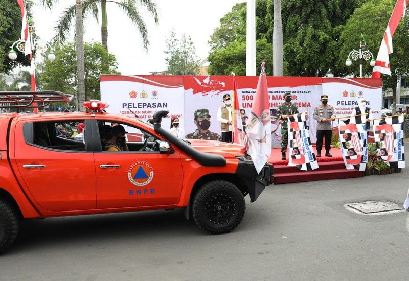 Kepala BNPB Melepas Gerakan Mobil Masker di Malang, Sebagai Penguatan Protokol Kesehatan