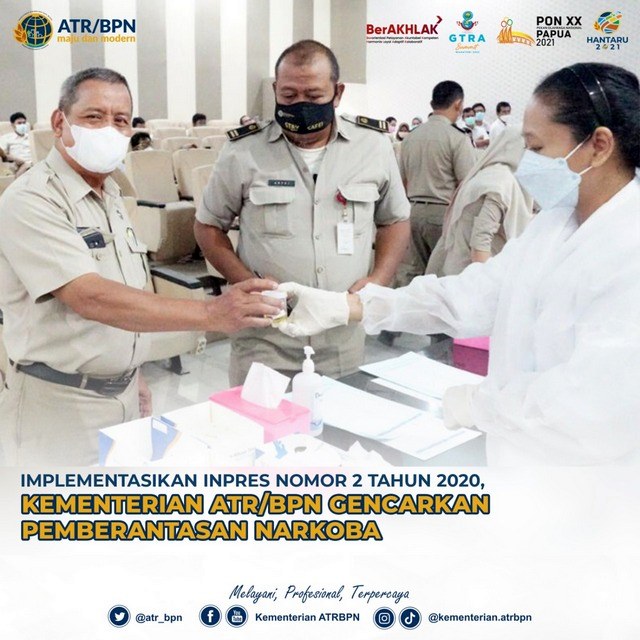 Implementasikan Inpres Nomor 2 Tahun 2020, Kementerian ATR/BPN Gencarkan Pemberantasan Narkoba