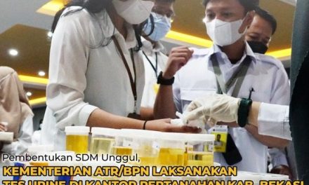 Pembentukan SDM Unggul, Kementerian ATR/BPN Laksanakan Tes Urine di Kantor Pertanahan Kab. Bekasi