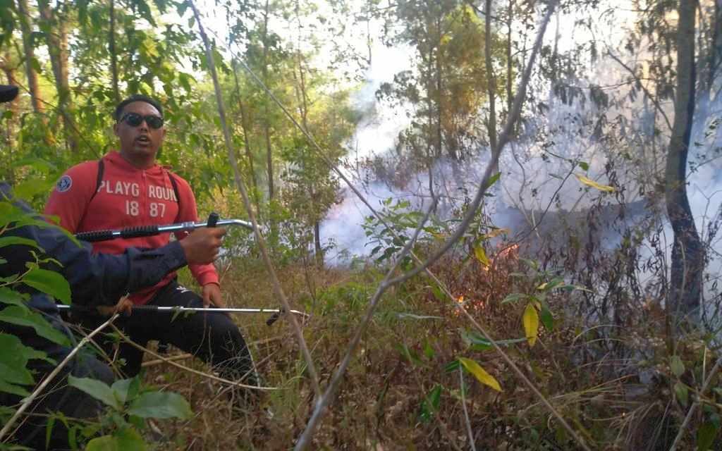 [UPDATE]: Kebakaran Lahan dan Semak Gunung Batur Bangli Berhasil Dipadamkan