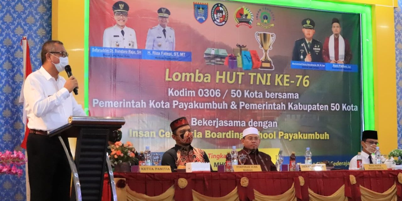 Riza Falepi Bangga Dandim 0306/50 Kota Gelar Lomba Keagamaan Di ICBS Dalam Rangka HUT TNI Ke 76