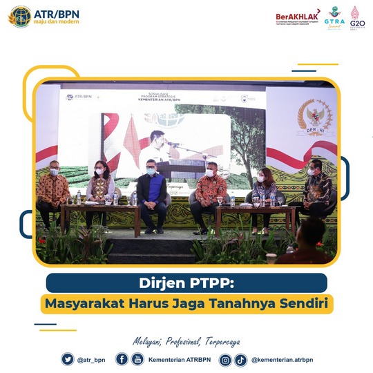 Dirjen PTPP: Masyarakat Harus Jaga Tanahnya Sendiri