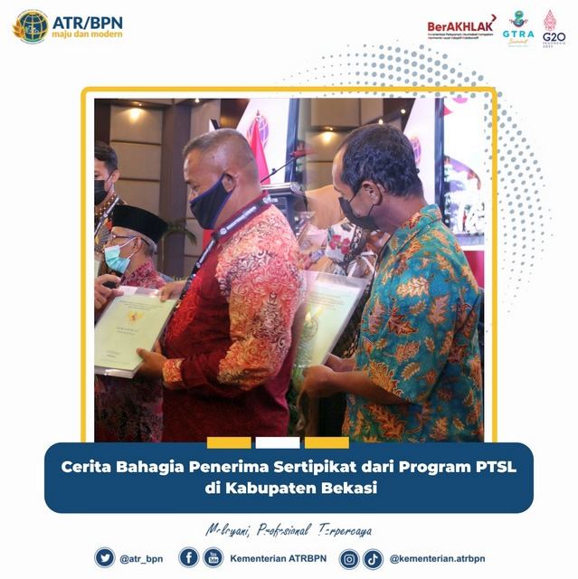 Cerita Bahagia Penerima Sertipikat dari Program PTSL di Kabupaten Bekasi