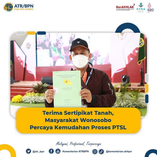 Terima Sertipikat Tanah, Masyarakat Wonosobo Percaya Kemudahan Proses PTSL