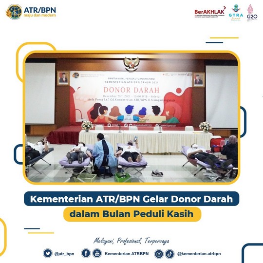 Kementerian ATR/BPN Gelar Donor Darah dalam Bulan Peduli Kasih