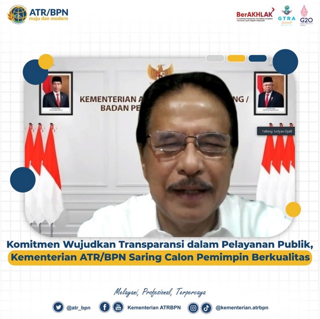 Komitmen Wujudkan Transparansi dalam Pelayanan Publik, Kementerian ATR/BPN Saring Calon Pemimpin Berkualitas