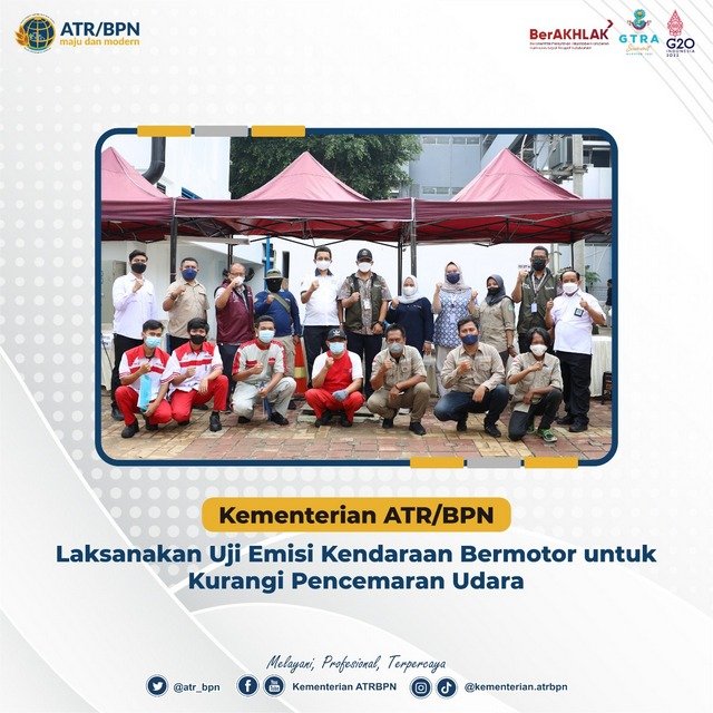 Kementerian ATR/BPN Laksanakan Uji Emisi Kendaraan Bermotor untuk Kurangi Pencemaran Udara