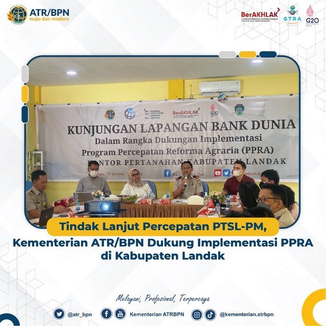 Tindak Lanjut Percepatan PTSL-PM, Kementerian ATR/BPN Dukung Implementasi PPRA di Kabupaten Landak