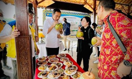 Saat Presiden Jokowi Nikmati Kelapa Muda di Bendungan Sepaku