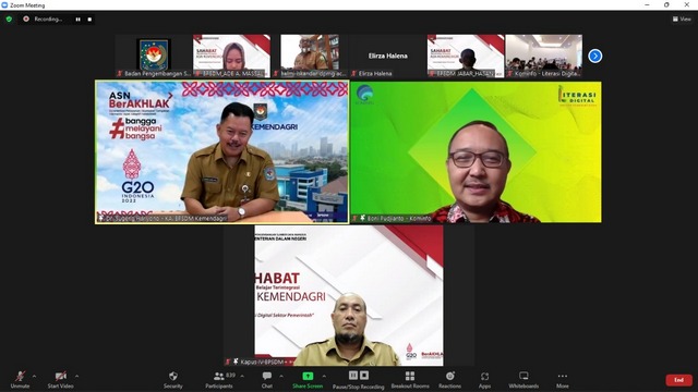 Kerja Sama dengan Kemenkominfo, BPSDM Kemendagri Gelar Webinar Literasi Digital Sektor Pemerintahan