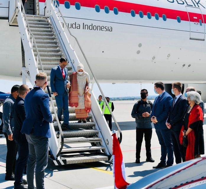 Presiden Jokowi tiba di Rzeszow, Polandia