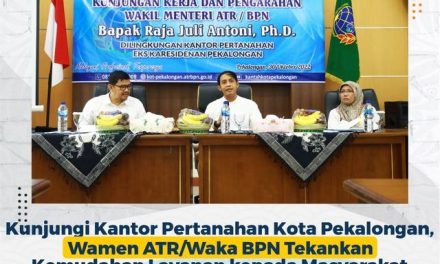 Kunjungi Kantor Pertanahan Kota Pekalongan, Wamen ATR/Waka BPN Tekankan Kemudahan Layanan kepada Masyarakat