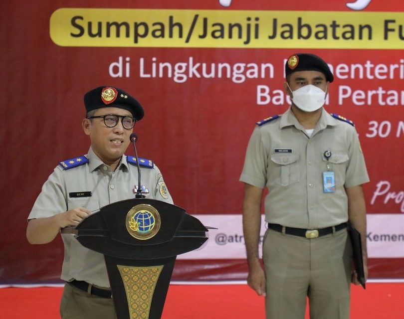 Lakukan Penyederhanaan Jabatan, Kementerian ATR/BPN Lantik 159 Jabatan Fungsional Penata Pertanahan