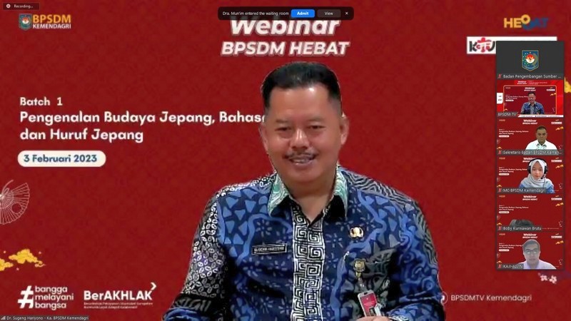 Gandeng KAJI, BPSDM Kemendagri Gelar Webinar Pengenalan Budaya Jepang Sesi ke-1