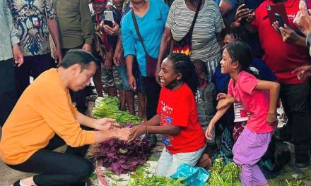 Kunjungi Pasar Pharaa, Presiden Sapa Warga dan Cek Harga Kebutuhan Pokok