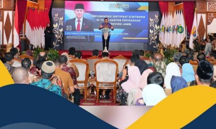 Menteri AHY Resmikan Implementasi Layanan Sertipikat Elektronik di 7 Kabupaten/Kota, Layanan Pertanahan Jambi Fully Digital