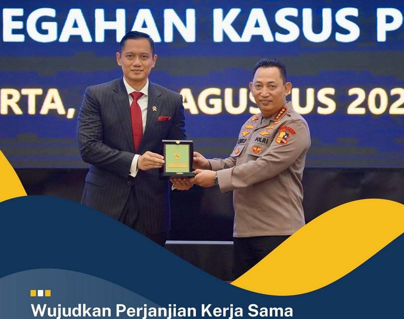 Wujudkan Perjanjian Kerja Sama Kementerian ATR/BPN-Polri, Menteri AHY & Kapolri Sepakat Cegah Masyarakat Jadi Korban Konflik Pertanahan